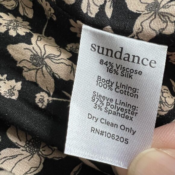 Sundance Monte Rosa Blazer Womens 6 Black Velvet Button Floral Jacket Silk NEW - Picture 14 of 15